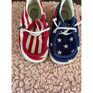 hey dude toddler wally toddler patriotic sneakers